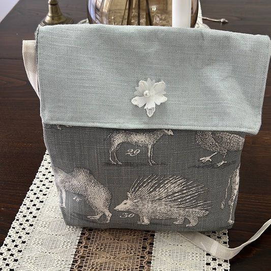 Linen crossbody bag
