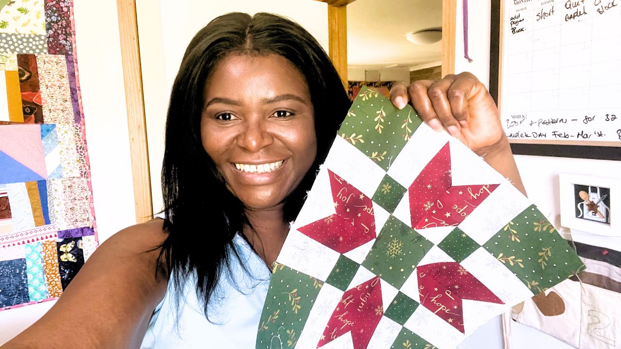 Poinsettias Quilt Block