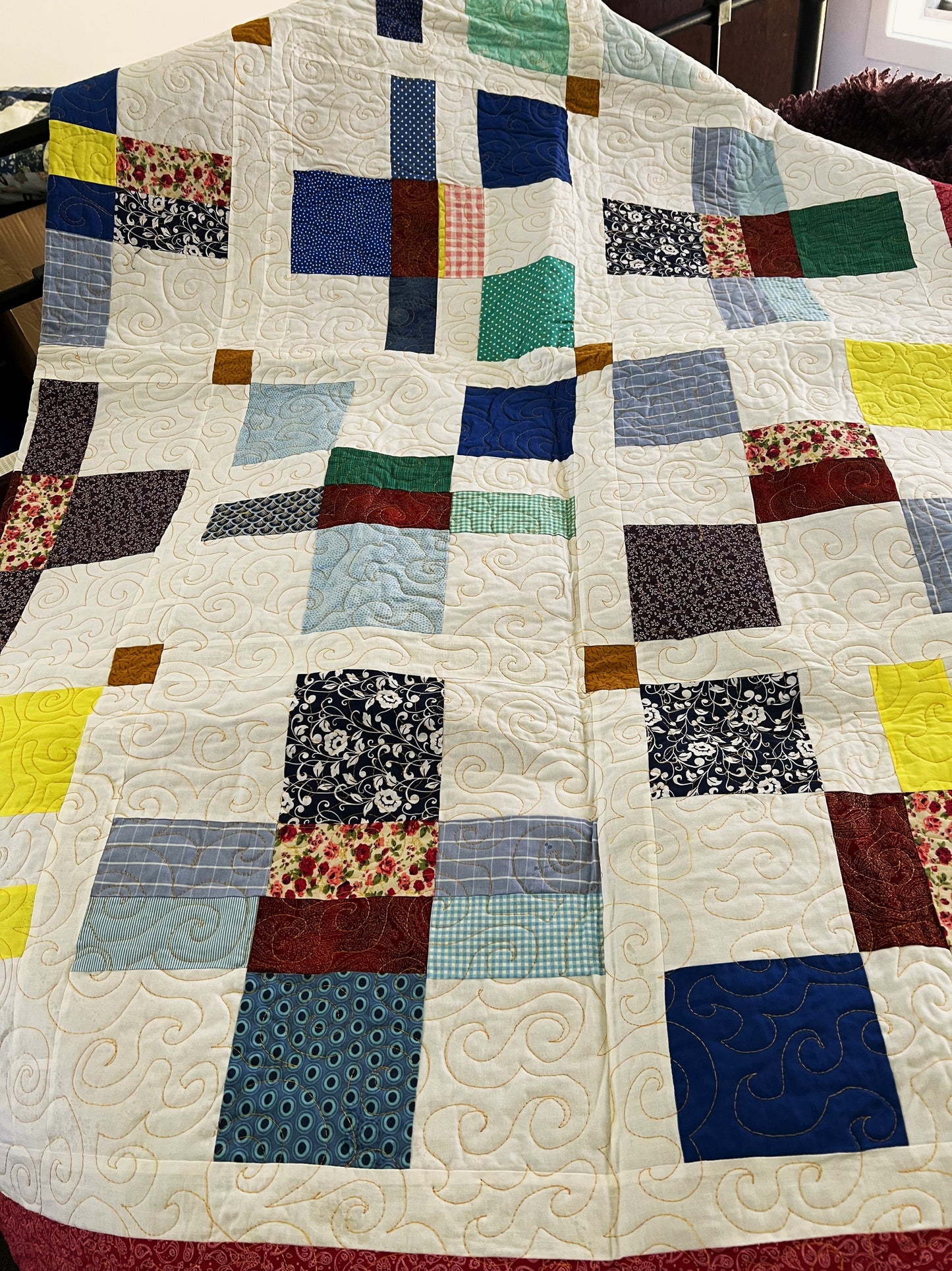 Queen size patchwork quilt