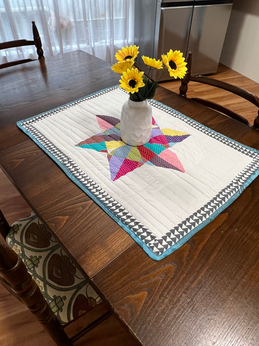 Star patchwork handmade table topper