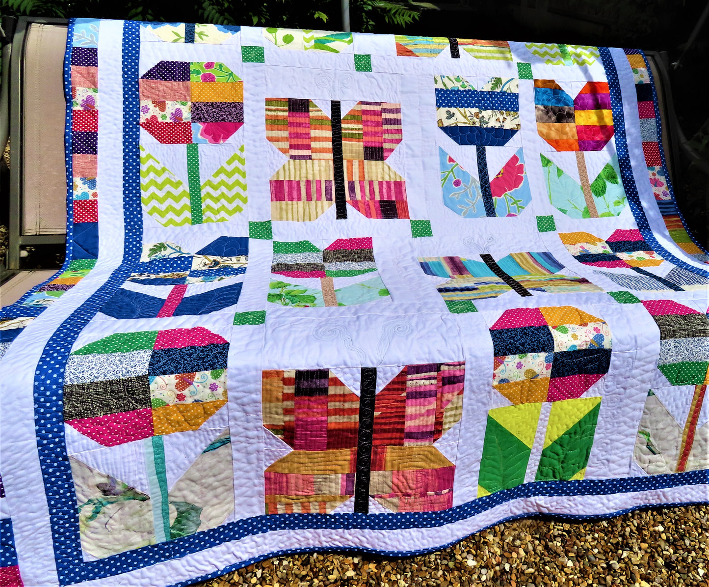 Jelly Roll Butterfly quilt